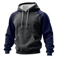 thumbnail image 5 of CONZONE Men's Hoodies Long Sleeve Pullover Hoodie for Men Patchwork Color Workout Hooded Sweatshirts With Pocket, 5 of 6