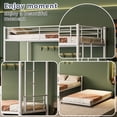 thumbnail image 4 of Miniyam Twin Over Twin Metal Bunk Bed with Trundle, Heavy-Duty Steel Frame, Space-Saving Design with Guardrails and Ladder, White, 4 of 8