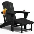 thumbnail image 4 of KINGYES Folding Adjustable Adirondack Chair with Retractable Ottoman Set of 2 for Patio Garden, Black, 4 of 8