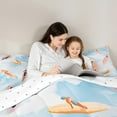 thumbnail image 4 of Erosebridal Blue Watercolor Ocean Bedding King Size,Summer Sunbath Bed Set,Surfboard Bedding Sets King Size For Men Women,Breathable Room Decorative Reversible,7pcs, 4 of 7