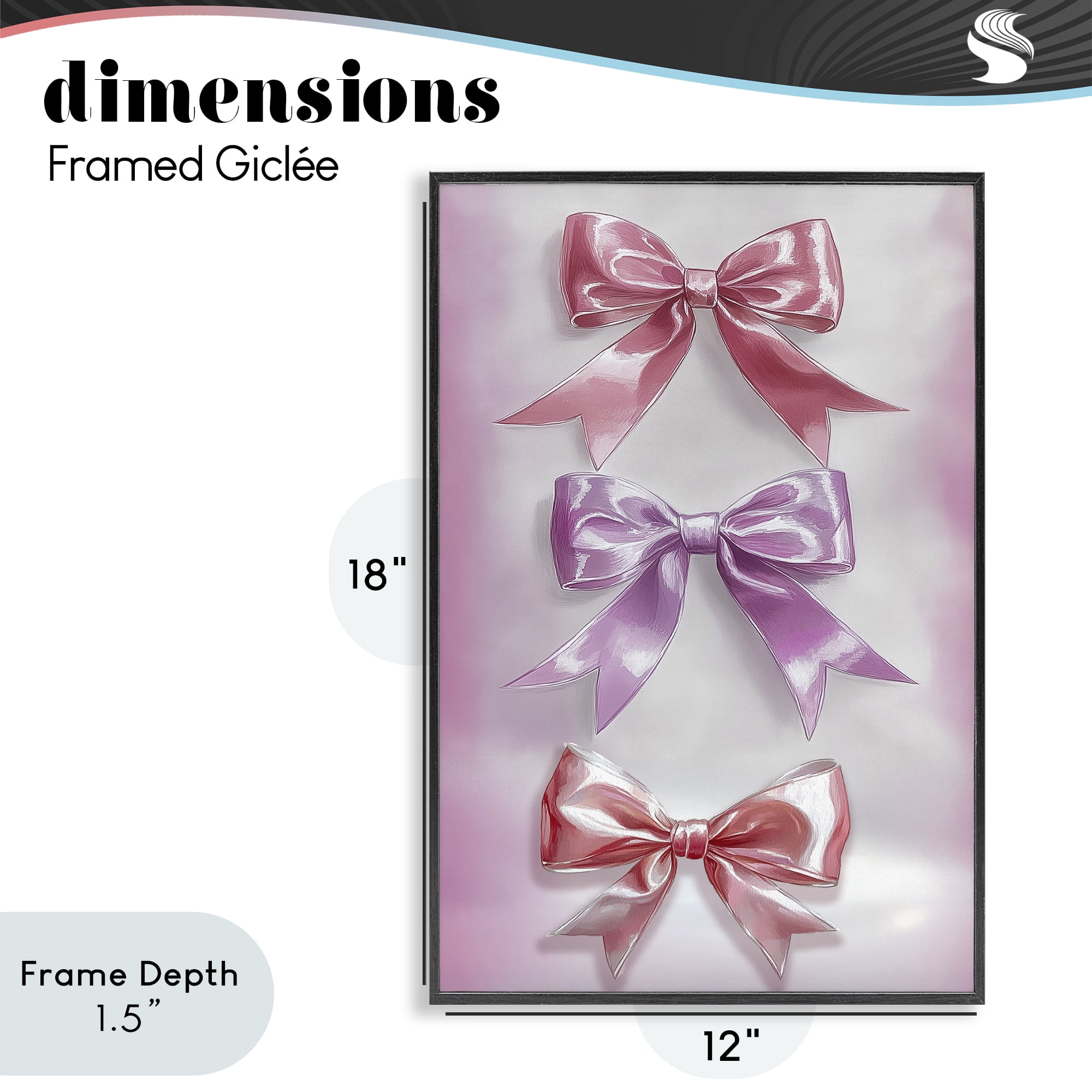 Stupell Industries Blush And Satin Elegance Black Framed Giclee Art, design by Annabelle Hall