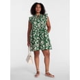 thumbnail image 2 of Time and Tru Women's and Women's Plus Cotton Mini Dress with Flutter Sleeves, Sizes XS-4X, 2 of 6