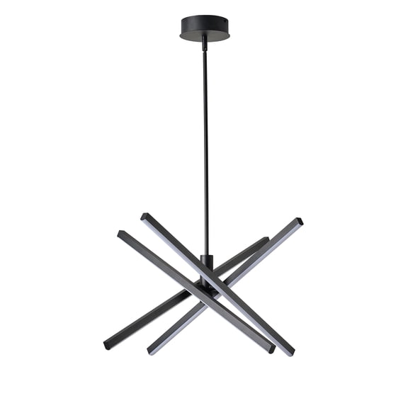 24.4" LED Hanging Light Fixture Industrial Adjustable Pendant Light for Living Room, Bedroom, Office