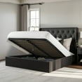 thumbnail image 2 of Aykah Brittany King Bed Frame With Storage , Metal Bed Frame with High Headboard, No Box Spring Required, 2 of 5
