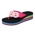 thumbnail image 1 of DAFEI Thick Soled Wedge Color Block Slip Outdoor Flip Flop Women's Rhinestone Thong Sandals, 1 of 7