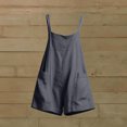 thumbnail image 6 of Loose Shorts Women Women Sleeveless Romper Shorts Loose Linen Suspender Jumpsuit Shorts with Pocket Casual Summer Overalls Shorts Dark Gray L, 6 of 7