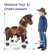 PonyCycle Kid-Powered Hores Ride-On Toy, No Battery, Smooth Wheels, Ages 4-7, Chocolate Brown, U421
