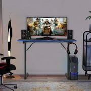 CL.HPAHKL 40/48Inch Gaming Desk Computer Desk for Small Area Corner, Z-shape Gaming Desk with Headphone Hook Gaming Table for PC Computer Table and Desks Small Portable Computer Desk Gaming PC Desk