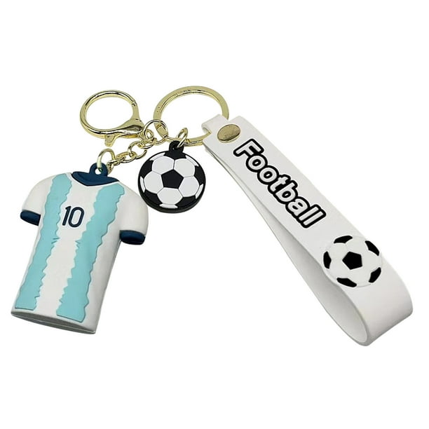 Fiudx Llavero de Fútbol de Acero Inoxidable, Duradero y Resistente a La Oxidación, Ideal para Jugadores y Entrenadores, Ideal para Cumpleaños, Fiestas y Jubilaciones. Tamaño: 5,8 X 2,5 Cm.
