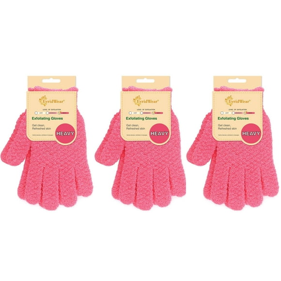 Guantes exfoliantes Evridwear de nailon pesado y suave, 3 pares
