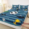 thumbnail image 4 of Erosebridal Boys Soccer Sport Queen Sheet Sets,Football Games Ball Sport Bed Set For Kids Teens 4 Pieces, 4 of 6