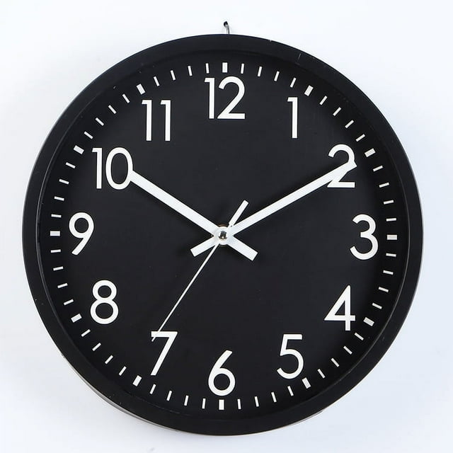 YOPTOP Wall Clock Modern Wall Clocks Battery Operated 10 Inch Simpel Silent Non-Ticking Clock Decorative for Kitchen Office Outdoor Bedroom Living Room School Classroom,black-b