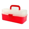 thumbnail image 4 of M Buder Caja de Almacenamiento Plegable de Tres Capas Organizador de Plástico Multiusos con Asa Portátil Rojo (29 cm / 11.4 inches), 4 of 9