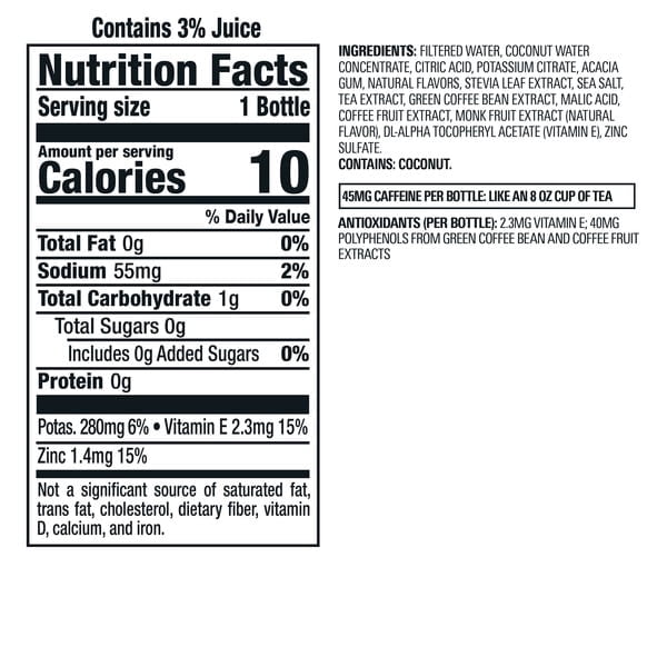 Bai Cocofusions Puna Coconut Pineapple Antioxidant Infused Beverage, 14 fl oz Bottles, 18 Pack