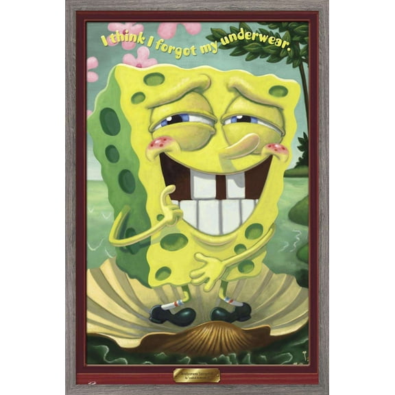 Nickelodeon Spongebob - Underwear Wall Poster, 14.725" x 22.375", Framed
