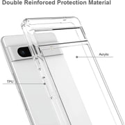 Pixel 7A Case Google 7A Case with Screen Protector Premium Clear Back Panel + TPU Bumper Cover for Google Pixel 7A(YKL Clear)