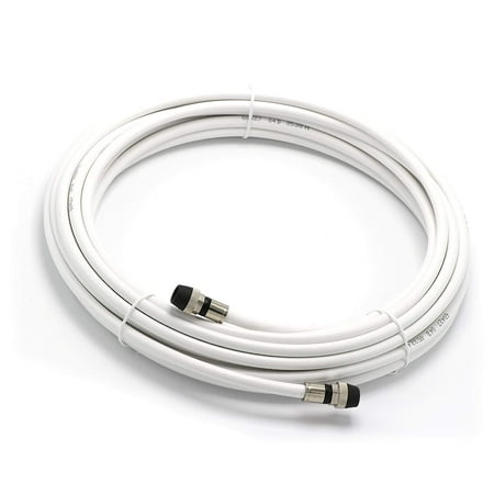 Catv Video - THE CIMPLE CO - 40' Feet, White RG6 Coaxial Cable | Made in the USA | with rubber booted - weather proof - outdoor rated Connectors, F81 / RF, Digital Coax for CATV, Antenna, Internet, & Satellite