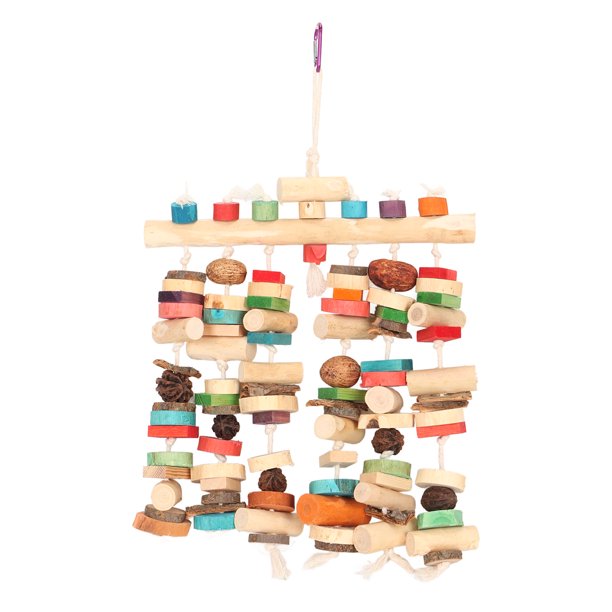 Juguetes para masticar pájaros, troncos, nueces, corteza, cuerda de algodón, diversión colorida, aliviar el aburrimiento, interactivo, decorativo, loro, pájaro, juguetes para masticar