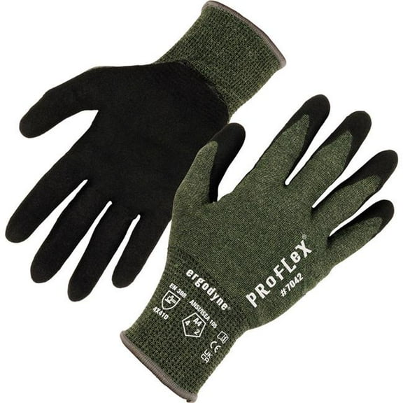Proflex 7042 Ansi A4 Nitrile-coated Cr Gloves, Green, Medium, Pair, Ships In 1-3 Business Days