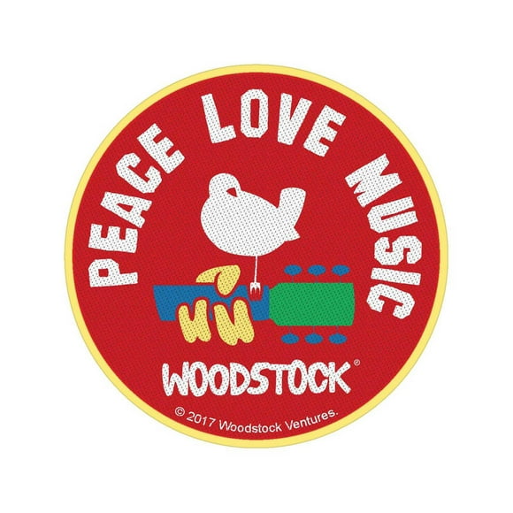 Woodstock Love Peace Music Woven Patch
