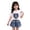 White, variant on Girls Cotton Outfit Sets Size 5T, 2 Piece Cute Short Sleeve T-shirts and Denim Shorts Sets White