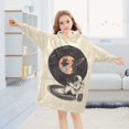 thumbnail image 5 of FORMRS Wearable Blanket Hoodie with Sleeves for Kids Cozy Flannel Sweatshirt, Space Record, 5 of 7