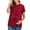 Wine, variant on Leesechin Maternity Shirts Fashion Solid Color Print Short Sleeve Pregnant Shirts Casual Clothe Top