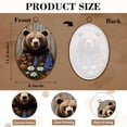 thumbnail image 3 of Canvas Wall Art Forest Bear Farmhouse Wildlife Rustic Wildflower Bear Wildflowers Oval Framed Canvas Prints Vintage Wall Hanging Decor for Home Office Nursery Family Gift 8.6"x11.4", 3 of 7