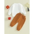 thumbnail image 4 of Liacowi Toddler Boys 2PCS Fall Pants Sets Infant Baby Boys Clothes Long Sleeve Letter Print Sweatshirt and Drawstring Pants Sets 0-3 Years, 4 of 9