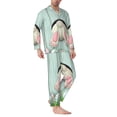 thumbnail image 2 of Yiaed White Bunny Bottom And Easter Eggs Print Men’s Pajamas Set - Long Sleeve Button Down Sleep Shirt and Pajama Bottoms Sleepwear Set Mens Pjs Sets Men's Pajama Bottoms-X-Large, 2 of 7