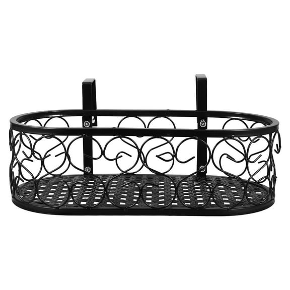 Raindrops Metal Hanging Flower Pot Rack for Balcony and Patio, Decorative Outdoor Plant Holder, Elegant Railing Hanging Planter