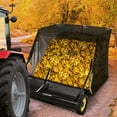 thumbnail image 6 of Lumiparty 44" Tow-Behind Lawn Sweeper, Heavy Duty Leaf & Grass Collector with Adjustable Sweeping Height & Dumping Rope, Black, 6 of 10