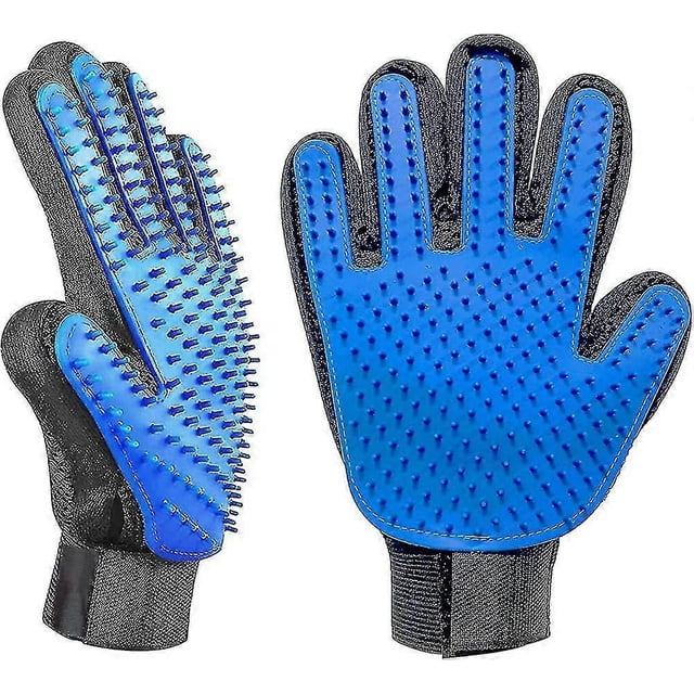 [upgraded 2-in-1 Blue Pet Grooming Glove, Xqday Dog And Cat Hair Remover Mitt With