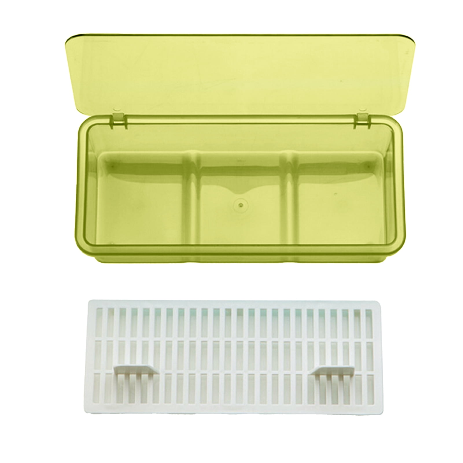 SSBSM Transparent Chopsticks Drawer Organizer with Lid Plastic