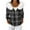 Dark Gray, variant on Women's Fashion Casual Sweater Zipper Cardigan, Plaid Print Plush Hooded Jacket for Classic Timeless Fashion and Warmth,Multicolor,XL
