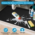 thumbnail image 4 of 25'' x 22'' Waterproof Silicone Under Cabinet and Counter Protector, Shelf Liner for Kitchen and Bathroom, Storage and Organizers, Litter Mat, Pet Cat Puppy Essentials（Black）, 4 of 4