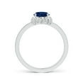 thumbnail image 2 of ANGARA Oval Blue Sapphire and Diamond Halo Ring in Platinum for Women, Girls (8x6mm, Grade-AA, Weight-1.84ct, Ring Size-3.5) September Birthstone Jewelry Gift for Her | Wedding, Anniversary, 2 of 7