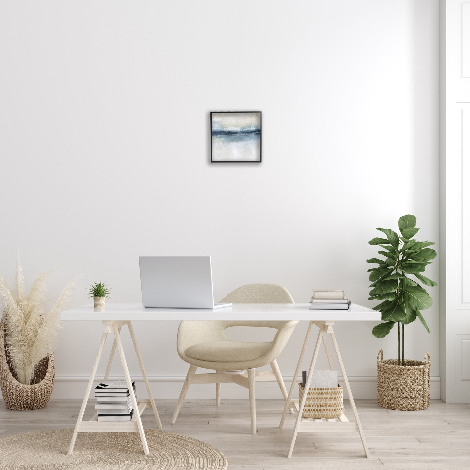 Stupell Industries Timeless Nautical Gloomy Sea Horizon Line ,17 x 17, Design by Nina Blue