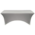thumbnail image 2 of - Gray Rectangular Spandex Table Covers 4ft Fitted Tablecloth Wedding Event Patio Decorations Elastic Fabric Stretch for Folding Table, 2 of 3
