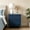Dark Blue, variant on AUU Modern Fluted Nightstand with Two Soft-Close Drawers – Painted Wood Frame, Metal Pulls, Elevated Base for Bedroom