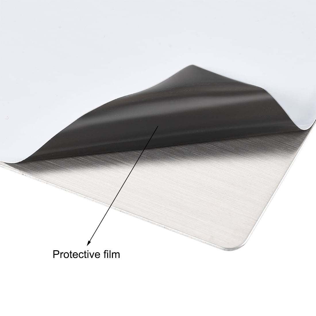 Unique Bargains Blank Metal Card Brushed 201 Stainless Steel Plate 100x50x0.4mm