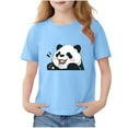 thumbnail image 3 of Piuwrlz Girl Graphic Shirts Tops Girls Short T-Shirts Sleeve Crew Neck Pullover Blue Size 11-12 Years, 3 of 7
