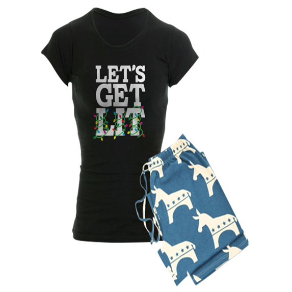 CafePress - Lets Get Lit - Women's Dark Pajamas