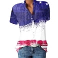 thumbnail image 1 of Gibobby Camiseta de Manga Corta con Cuello en V Camiseta manga corta con estampado flores y cuello en V encaje informal a la moda verano para mujer(Morado,G), 1 of 3