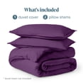 thumbnail image 3 of Bare Home Luxury Duvet Cover and Sham Set - Premium 1800 Collection - Ultra-Soft - Queen, Plum, 3-Pieces, 3 of 10