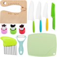 thumbnail image 1 of Juego de cuchillos MIKIMIQI Kids, 11 unidades, caja fuerte de madera para cocinar de verdad, 1 of 7