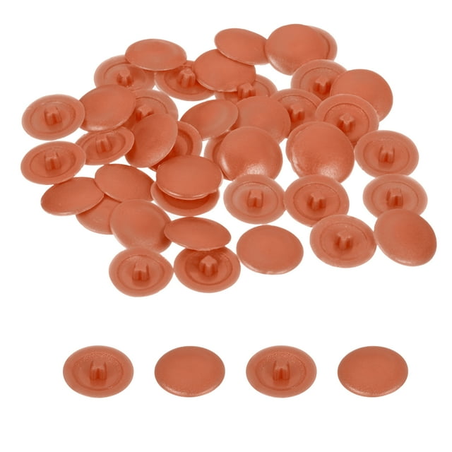 Unique Bargains 40PCS Screw Cap Covers, 12mm Screw Decorative Caps for Phillips Cam Lock Nuts Self-Tapping Screws, Orange Red