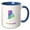 Blue/White, variant on 3drose, Rhode Island State Map - Rainbow Sketch Design, 11oz Two-tone Red Mug