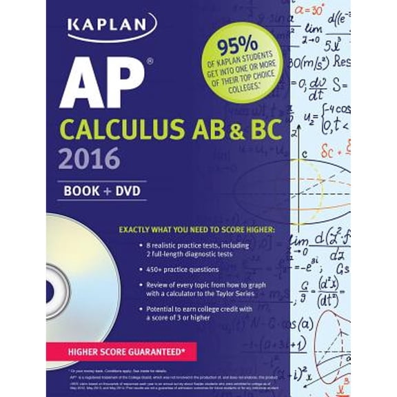 Pre-Owned Kaplan AP Calculus AB & BC 2016: Book + DVD (Kaplan Test Prep) (Paperback) 1625231431 9781625231437