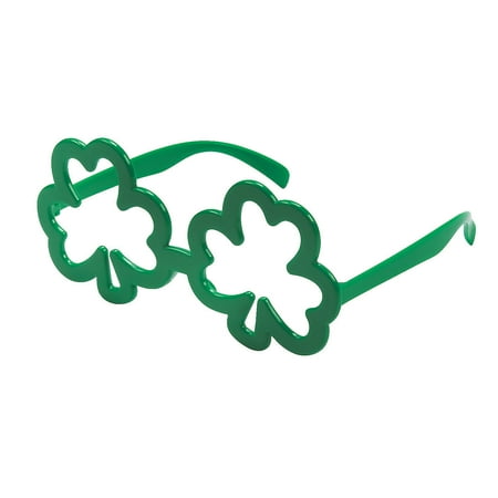 Fun Express Green Shamrock Green St. Patrick's Day Costume Glasses, (Pack of 12)